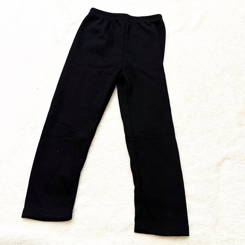 Girl's Warm Fleece Lined Leggings 4-5 Black Thick Leggings
